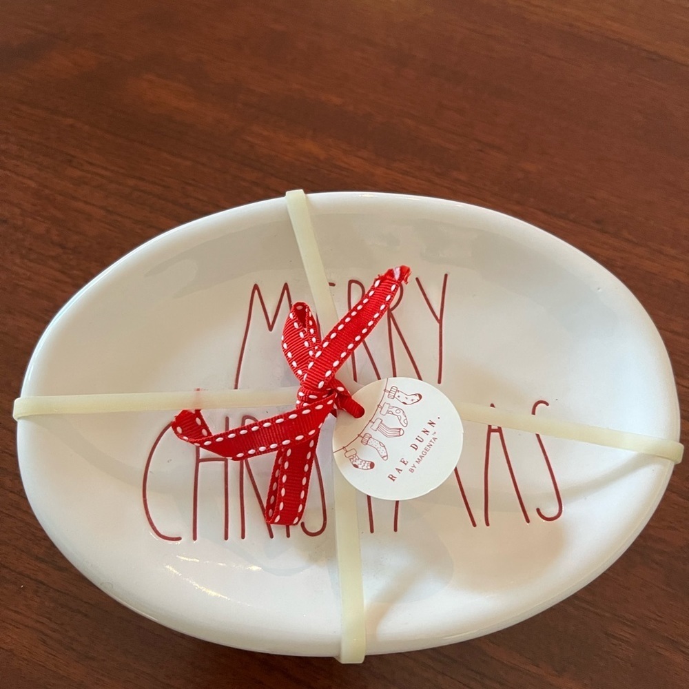 Rae Dunn “Merry Christmas” ceramic plates.